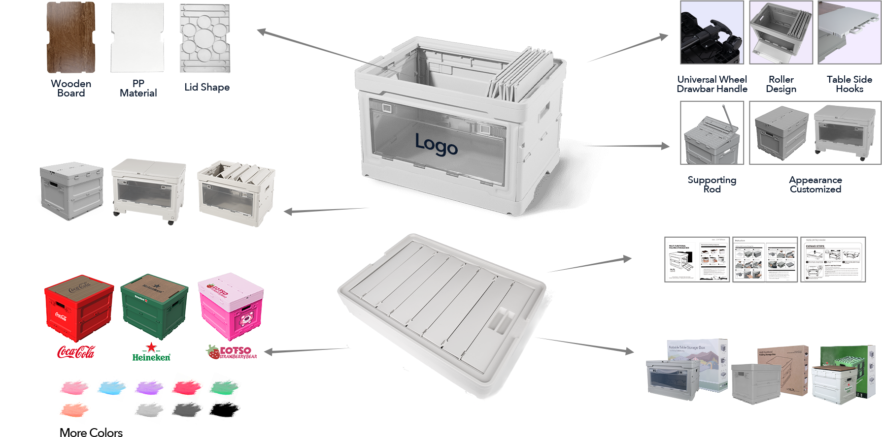 CB05 customizable options foldable storage box with lid