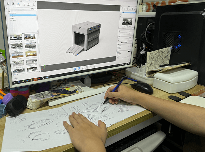 Customized folding storage box drawing